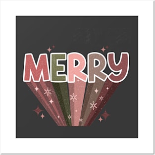 Merry Christmas Retro Design Posters and Art